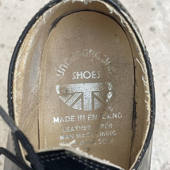 Vintage OG 90’s London Underground Spiderweb Print Leather Coffin Heel Platforms - Picture 5 of 8